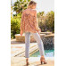 Strap Halter Neck Balloon Sleeve Floral Print Top