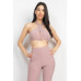 Solid Halter Top And Elastic Leggings Set