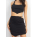 Asymmetrical Cross Back Top & Skirts Set