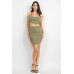 Asymmetrical Cross Back Top & Skirts Set