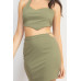 Asymmetrical Cross Back Top & Skirts Set
