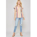 A Woven Shirt In Multicolor Striped With Collared Neckline