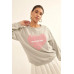 Vintage-style Heart Graphic Print French Terry Knit Sweatshirt