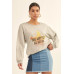 Vintage-style, Multicolor Star French Terry Knit Graphic Sweatshirt
