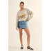 Vintage-style, Multicolor Star French Terry Knit Graphic Sweatshirt
