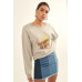 Vintage-style, Multicolor Star French Terry Knit Graphic Sweatshirt