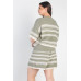 Plus Olive Striped Knit Short Sleeve Crop Top High Waist Shorts Set