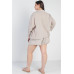 Plus Grey Button-up Collared Neck Blazer High Waist Shorts Set