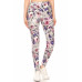 5-inch Long Yoga Style Banded Lined Floral Printed Knit Legging With High Waist