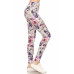 5-inch Long Yoga Style Banded Lined Floral Printed Knit Legging With High Waist