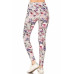 5-inch Long Yoga Style Banded Lined Floral Printed Knit Legging With High Waist