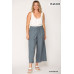 Frayed Wide Leg Pants With Pockets