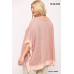 Light Knit And Woven Mixed Boxy Top With Poncho Sleeve