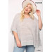 Light Knit And Woven Mixed Boxy Top With Poncho Sleeve