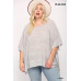 Light Knit And Woven Mixed Boxy Top With Poncho Sleeve
