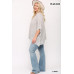 Light Knit And Woven Mixed Boxy Top With Poncho Sleeve
