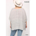 Light Knit And Woven Mixed Boxy Top With Poncho Sleeve