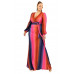 Plus Gradient Stripe 2 Piece Maxi Skirt Set