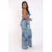 Printed Tube Jumpsuit With Self Belt