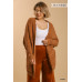 Open Front Oversized Cardigan Sweater With Pockets
