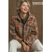 Plaid Collar Button Down Overshirt With Front Pockets