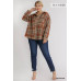 Plaid Collar Button Down Overshirt With Front Pockets