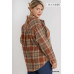 Plaid Collar Button Down Overshirt With Front Pockets