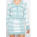 Plaid Button-front Cropped Sweater Cardigan