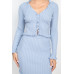 Ruffle Trim Buttoned Sweater Cardigan