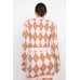 Diamond Button-front Cardigan Top