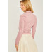 Woven Solid Ruched Front Long Sleeve