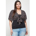 Plus Size Ditsy Floral Print Cropped Bolero Cardigan