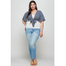 Plus Size Ditsy Floral Print Cropped Bolero Cardigan
