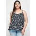 Plus Size, Ditsy Floral Print Cami Top