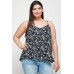 Plus Size, Ditsy Floral Print Cami Top