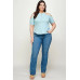 Plus Size, Solid Ribbed Cold Shoulder Top