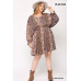 Print Mixed Dolman Sleeve Dress With Side Pockets