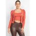 Geometric Cami Puff Sleeves Blazer Top Set