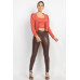 Geometric Cami Puff Sleeves Blazer Top Set