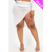 Plus Sexy Sheer Mesh Drawstring Ruched Skirt