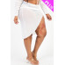 Plus Sexy Sheer Mesh Drawstring Ruched Skirt