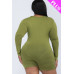 Plus V-neck Long Sleeve Bodycon Romper