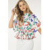 Floral Print Short Sleeve Top With Waist Tie