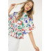 Floral Print Short Sleeve Top With Waist Tie