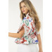 Floral Print Short Sleeve Top With Waist Tie