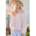 Off Shoulder Long Bubble Sleeve Solid Top
