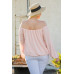 Off Shoulder Long Bubble Sleeve Solid Top