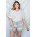 Plus Heather Grey Stripe Knit Shorts