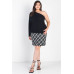 Plus Black Ribbed One Shoulder Top