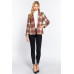 Notched Collar Plaid Jacket
